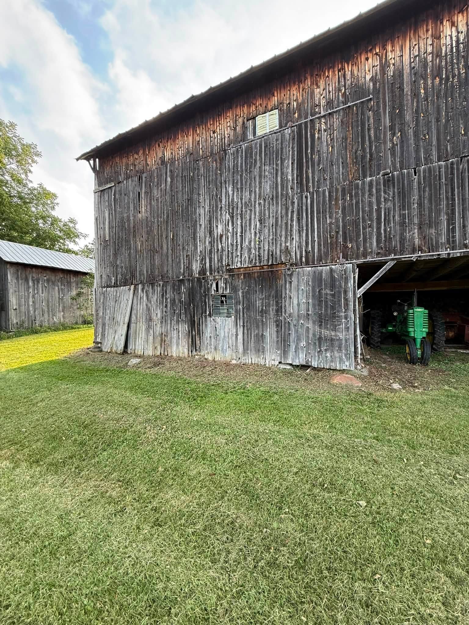 Barn after vines and brush were cleared
